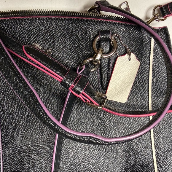 Coach Christie Carryall Satchel Small Black/Pink/White Edging w/Hangtag - Picture 4 of 13